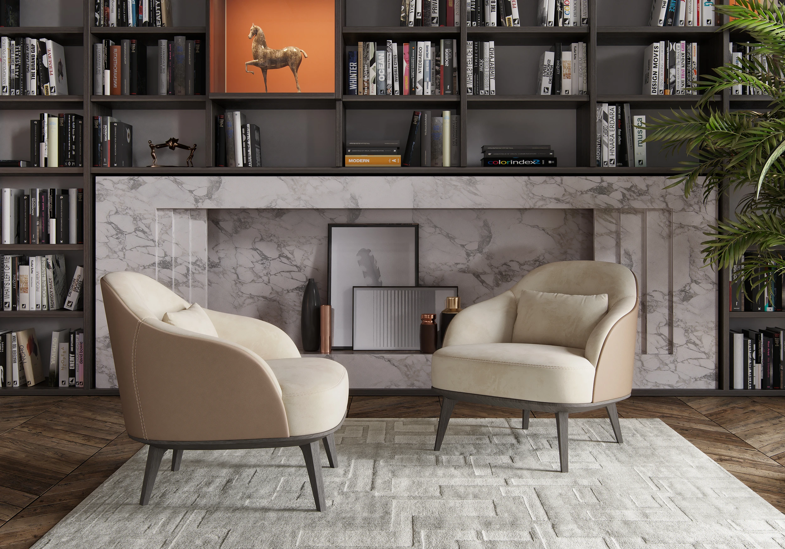 Lucerne Sectional Sofa - Set 01 (Ashen Fabric)